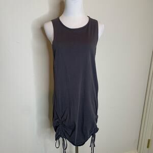 River Island Gray T Shirt Dress Sz 8 Ruched at Side Seams